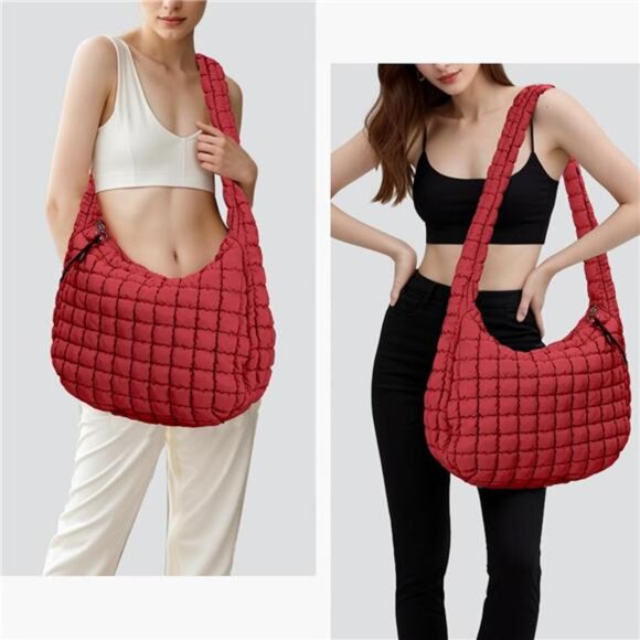 Large Quilted Lightweight Bag Red - Picture 2 of 6